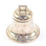 A George VI silver ink well, of bell form, with ceramic liner, Birmingham 1945, 4.72oz all in.