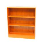 A G plan teak open bookcase, of rectangular section, with two shelves, raised on a plinth base, 81cm