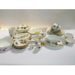 A group of Royal Worcester oven to table ware decorated in the Evesham pattern, including flan