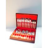 An Osbourne silver plated canteen of cutlery, forty four pieces, cased.
