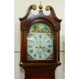 A William IV oak and mahogany crossbanded longcase clock by Bothamley of Boston, the break arch dial