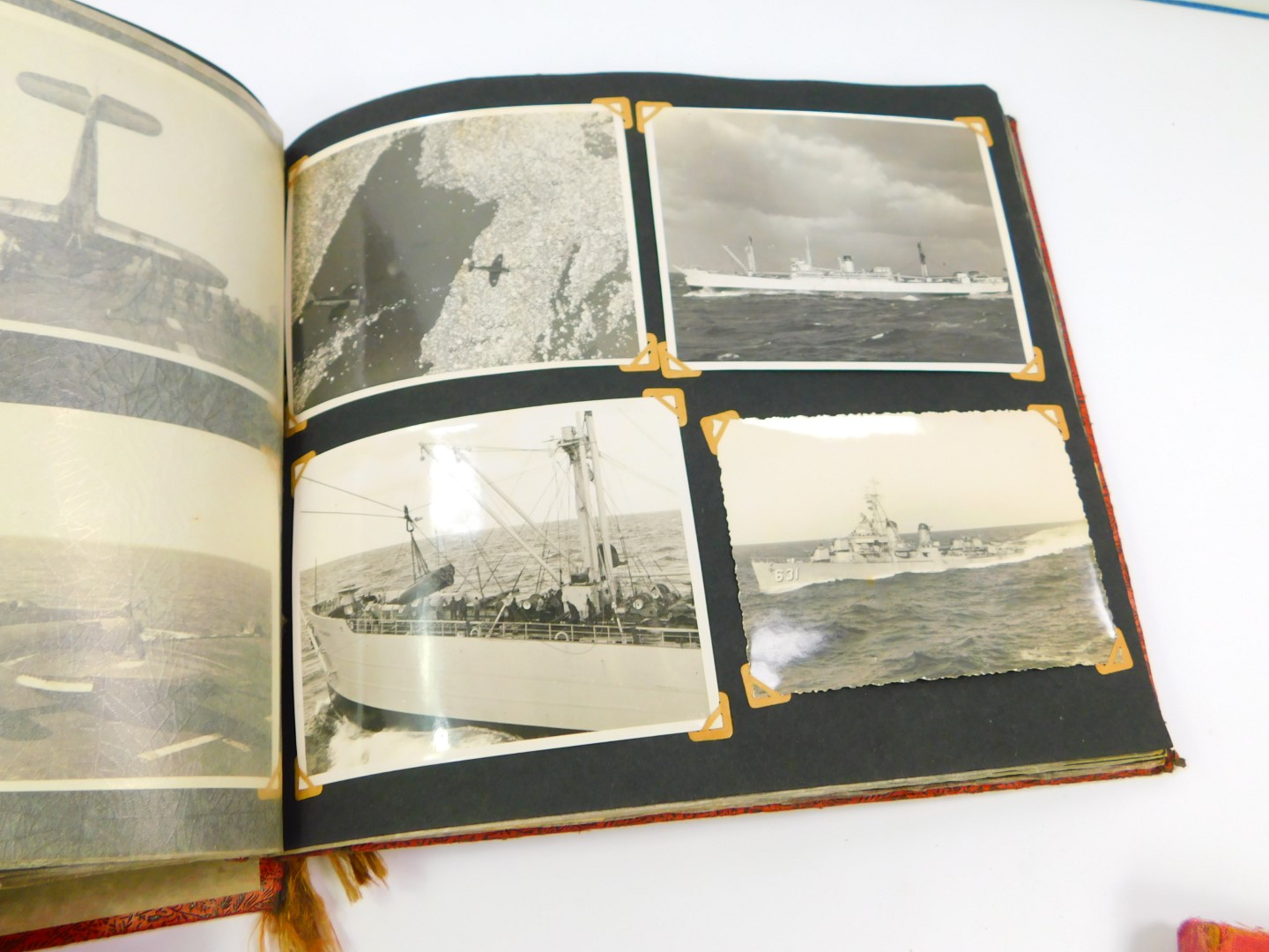 A Korean War period naval photograph album for a crew member of HMS Glory, showing life aboard ship, - Image 10 of 10