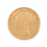 A Queen Victoria younghead gold sovereign 1887, 8.0g.