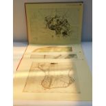 A folio of Southampton maps, from Elizabethan times, folio, in a red slip case, published by