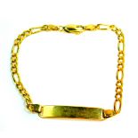 A 9ct gold curb link identity bracelet, on lobster claw clasp, 5.3g.