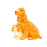 A Country Artist figure group modelled as cocker spaniel with puppy, Dog Series, boxed.