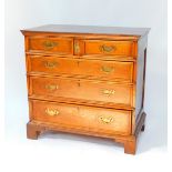 A Georgian early 18thC oak chest of drawers, with two short over three long graduated drawers,