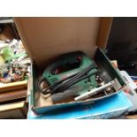 A Bosch jigsaw, PST650, boxed.