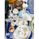 Wedgwood dressing table ornaments, decorated in the Charnwood and Kutani Crane patterns, further