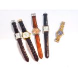 A Burberry chronograph gentleman's wristwatch, a gentleman's Sekonda wristwatch and three Rotary