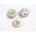 Three Crummles enamel boxes, comprising Anno Domini Christmas boxes 1981 and 1982 and a box