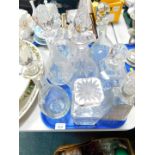A group of cut glass decanters and stoppers, including Royal Brierley and Val St Lambert, together