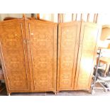 A late 20thC teak and burr walnut laminate five piece bedroom suite, comprising lady's and