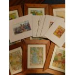 Six Flower Fairies prints, c1940's, After Cicily Mary Barker., watercolour of Ice Cream At Bognor