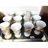 A set of twelve Franklin Mint porcelain Mazagrin cups, Songbirds of Europe with certificate.