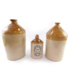 A stoneware two tone wine and spirit jar, two gallon, named for W H Bland, Wine & Spirit Merchant,