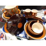 A Hornsea Pottery part dinner and tea service decorated in the Bronte pattern, comprising a pair