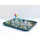 Crystal and cut glass figures of animals, birds and fish, including Swarvoski, Swarvoski style and