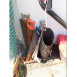 Assorted saws, to include crosscut, bow frame, together with blades and a coal bucket. (quantity)