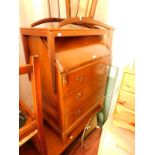 An oak bureau, 76.5cm W, an Edwardian mahogany and cane seated bedroom chair, a rectangular oak