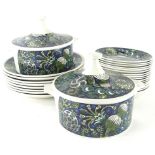 A Portmeirion pottery Susan Williams-Ellis Magic Garden pattern part dinner service, comprising