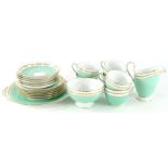 A 20th Copeland Spode china part tea service, comprising sandwich plate, 25cm wide, milk jug,