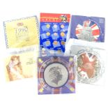 Various United Kingdom brilliant uncirculated coin collection sets, 1990, 1998, 2006, 2004, a