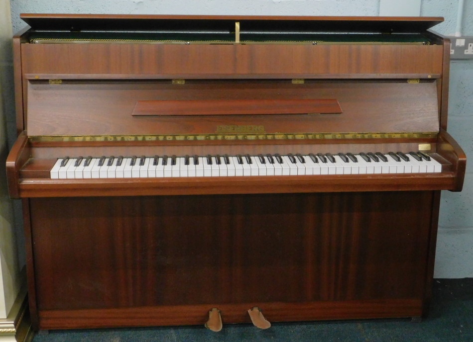 A modern Eisenberg over strung upright piano, in polished case marked to the interior, 106cm high,