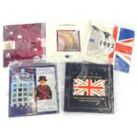 Various United Kingdom brilliant uncirculated coin collection sets, 1993 coin, 1994, 1995, 1992