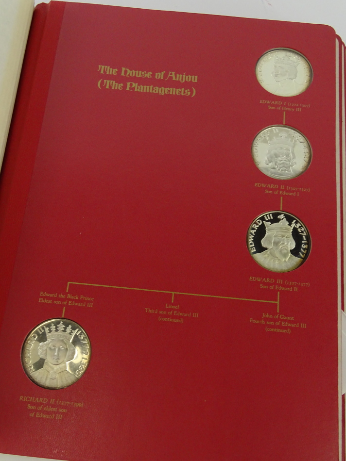 A first edition Kings & Queens of England sterling silver proof album set, containing King and Queen - Image 3 of 3