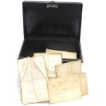 A quantity of various 18thC and other ephemera, indentures, letters, writing, some stamped, some