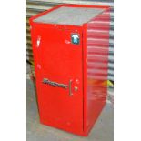 A Snap-On metal tool cabinet, of rectangular form, with front door and C handle, lacking key, 82cm