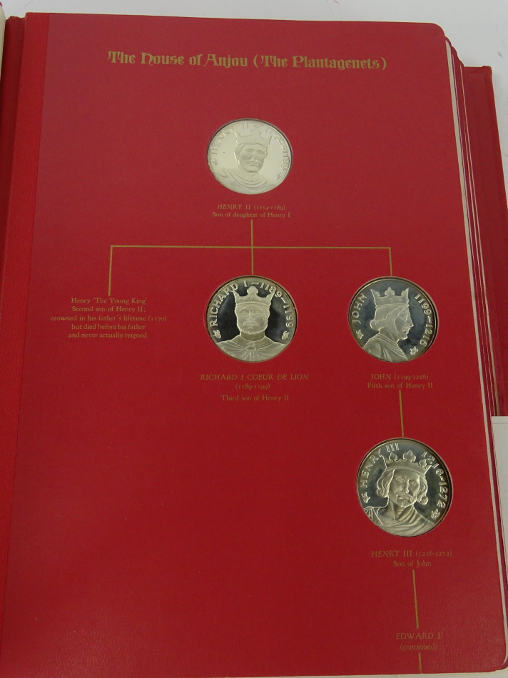 A first edition Kings & Queens of England sterling silver proof album set, containing King and Queen - Image 2 of 3