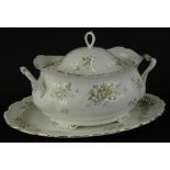 A Royal Albert Howarth pattern tureen and cover, and a meat dish. (3)