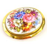 A Royal Crown Derby brooch, in a rope twist oval frame, with plain pin back, signed G Jessop to