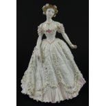 A Royal Worcester figure, Sweetest Valentine, limited edition No. 2167/12500, printed marks beneath,