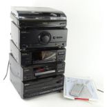 A Technics Akai semi automatic player hi-fi stacking system, model AP-500, with SE-CH530