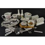 Various Portmeirion Botanic Garden pottery dinnerware, to include cutlery, jug, 15cm high, toast