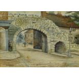 J. Ashforth (19thC/20thC). Newport Arch, watercolour, signed and dated 1907, 15cm x 21cm.