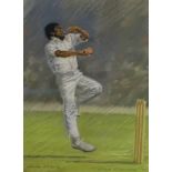 Robin Wheeldon (b.1945). Andy Roberts, pastel, signed, titled and dated (19)91, 43cm x 31cm