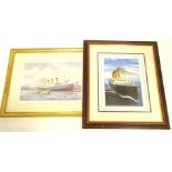 Ken Burton (b.1946). SS Titanic at Southampton, artist signed limited edition print, No. 266/850,