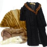 Various ladies fur clothing, to include a quarter length jacket, 74cm high, a three quarter length