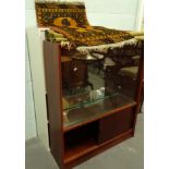 Two rugs, a glazed front display cabinet and another. (a quantity)