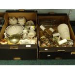 Various decorative china and effects, lidded ginger jars, biscuit barrel, inverted crystal glass