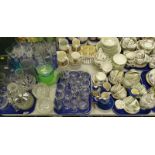 Decorative glassware and effects, drinking glasses, vases, transfer printed wares, part services,