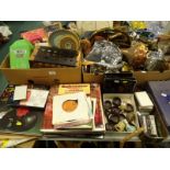 Bygones, collectables, books etc., Bakelite furniture pads, Atlantis crystal boxed set, crumb