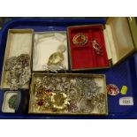 Various costume jewellery, butterfly brooch, other brooches, necklace, cameo style brooch etc. (1