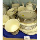 A Royal Doulton Lisa pattern part service, to include serving plates, teapot, cups, saucers, milk