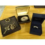 Various Enchanted Disney jewellery, half eternity ring, decorative floral brooch etc., a quantity (
