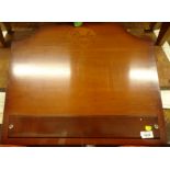 A Bradley yew veneered table top desk or book stand, the hinged lid enclosing a vacant interior,